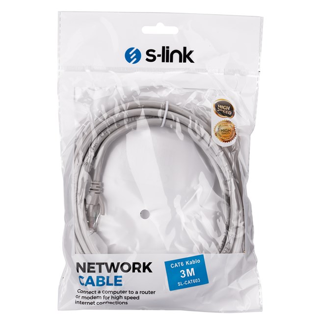 S-Link Patch Kablo Cat6 Gri (3m)