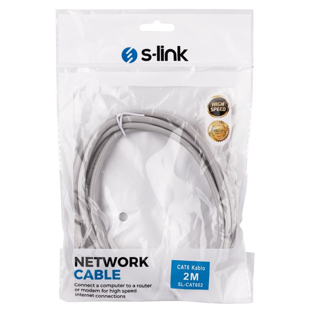 S-Link Patch Kablo Cat6 Gri (2m)