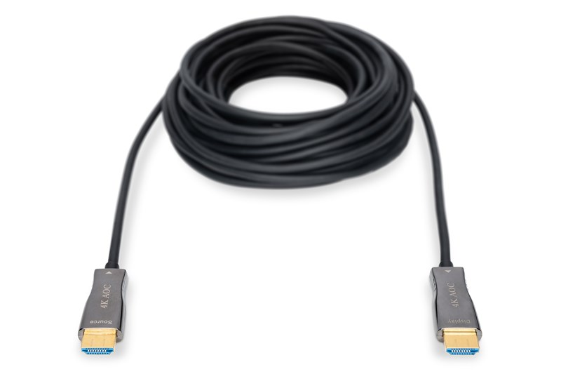 Digitus HDMI Fiber Kablo Altın Uçlu Siyah (30m) 4K