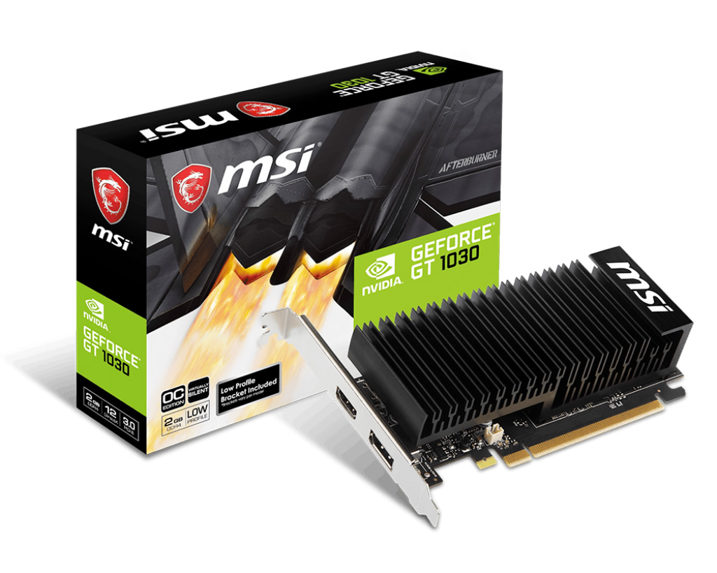MSI VGA GEFORCE GT 1030 2GHD4 LP OC GT1030 2GB GDDR4 64B DX12 PCIE 3.0 X16 (1XHDMI 1XDP)