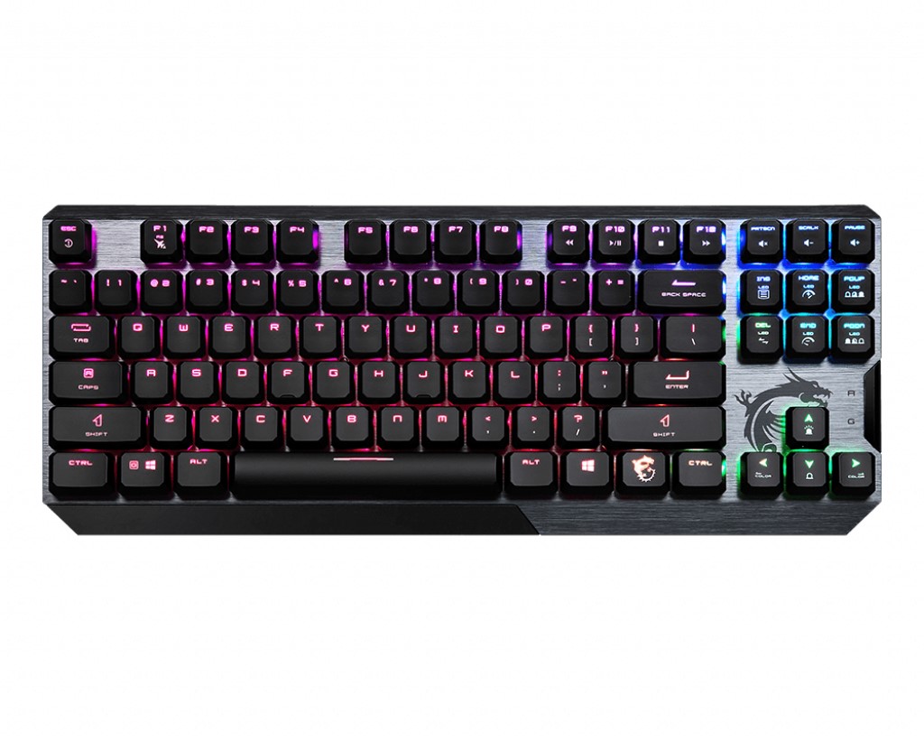 MSI GG VIGOR GK50 LOW PROFILE TKL TR DUSUK PROFIL SAYISAL TUS TAKIMSIZ KOMPAKT TKL TASARIM GERCEK MEKANIK KAILH SWITCH PER KEY RGB F