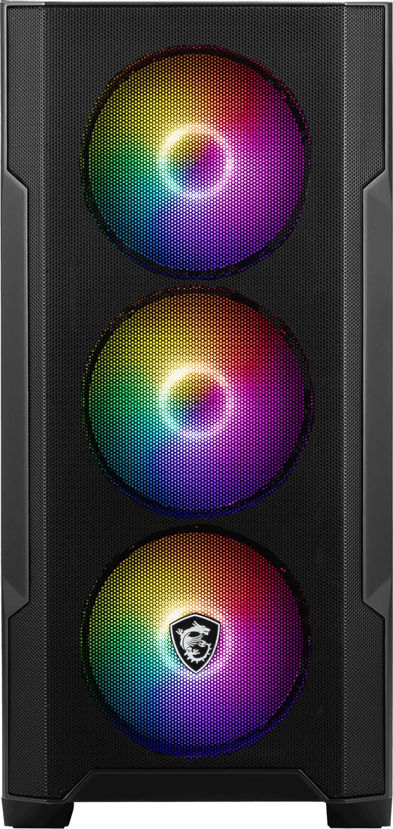 MSI MAG FORGE M100A AKRİLİK YAN PANEL 3X120MM 1X120MM AUTO RGB FAN MATX GAMİNG BİLGİSAYAR KASASI