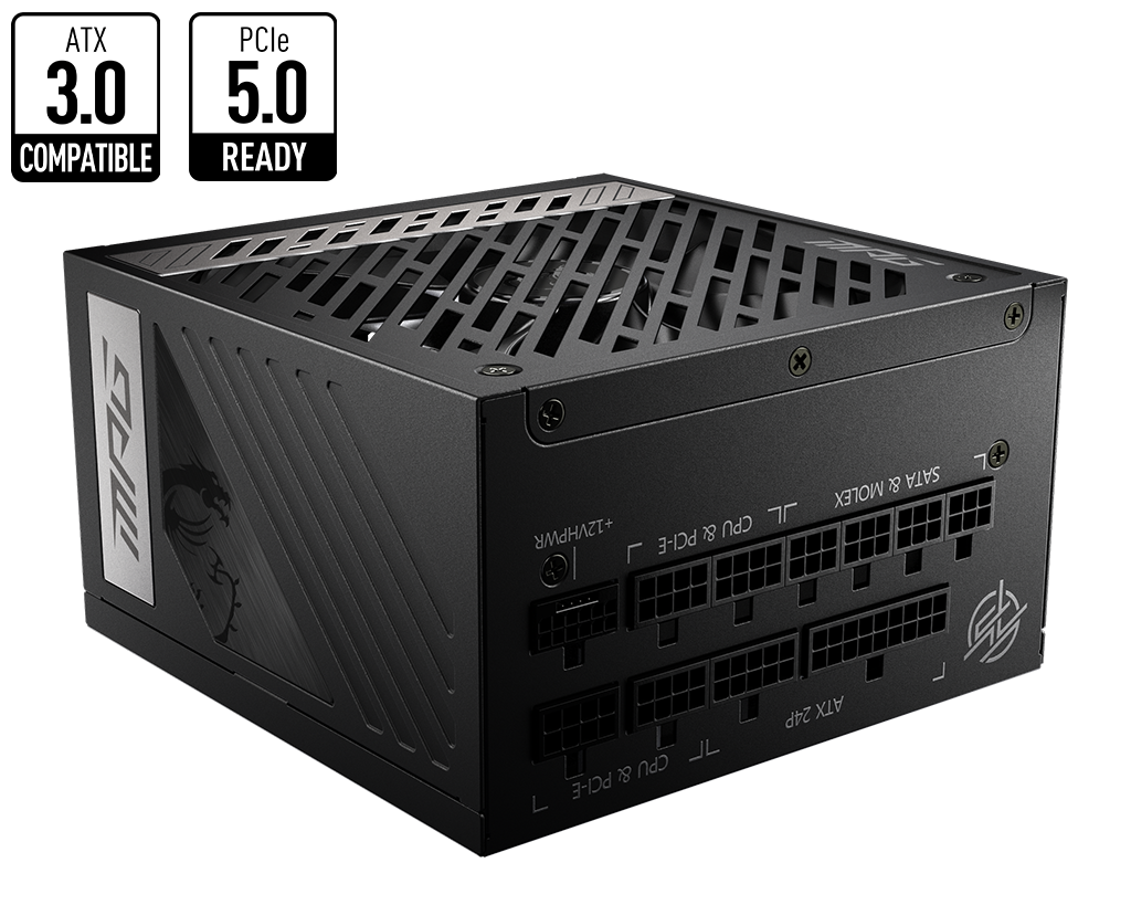 MSI PSU MPG A850G PCIE5 850W 80+ GOLD POWER SUPPLY