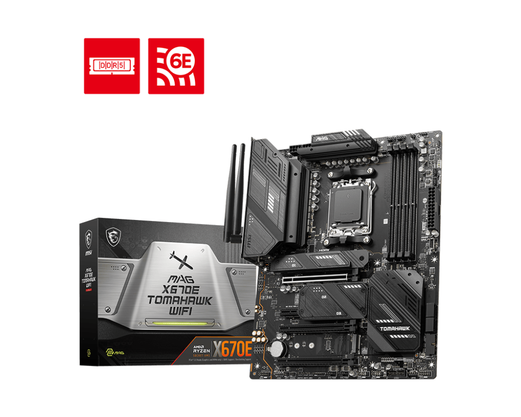 MSI MB MAG X670E TOMAHAWK WIFI AM5 DDR5 6600MHZ(OC) 7X M.2 USB 3.22X TYPE-C DİSPLAYPORT 2.5G LAN AMD WIFI 6E RGB ATX