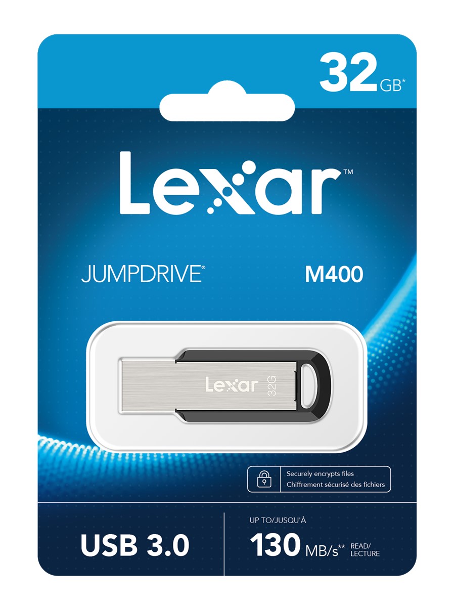 LEXAR 32GB LJDM400032G-BNBNG USB JUMPDRIVE M400 32GB USB 3.0 FLASH DRIVE UP TO 130MB/S