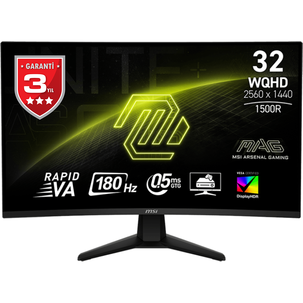 MSI 31.5 MAG 32CQ6F 2560x1440 (WQHD) 16:9 CURVE 1500R RAPID VA 180HZ 1MS ADAPTIVE-SYNC GAMING MONITOR