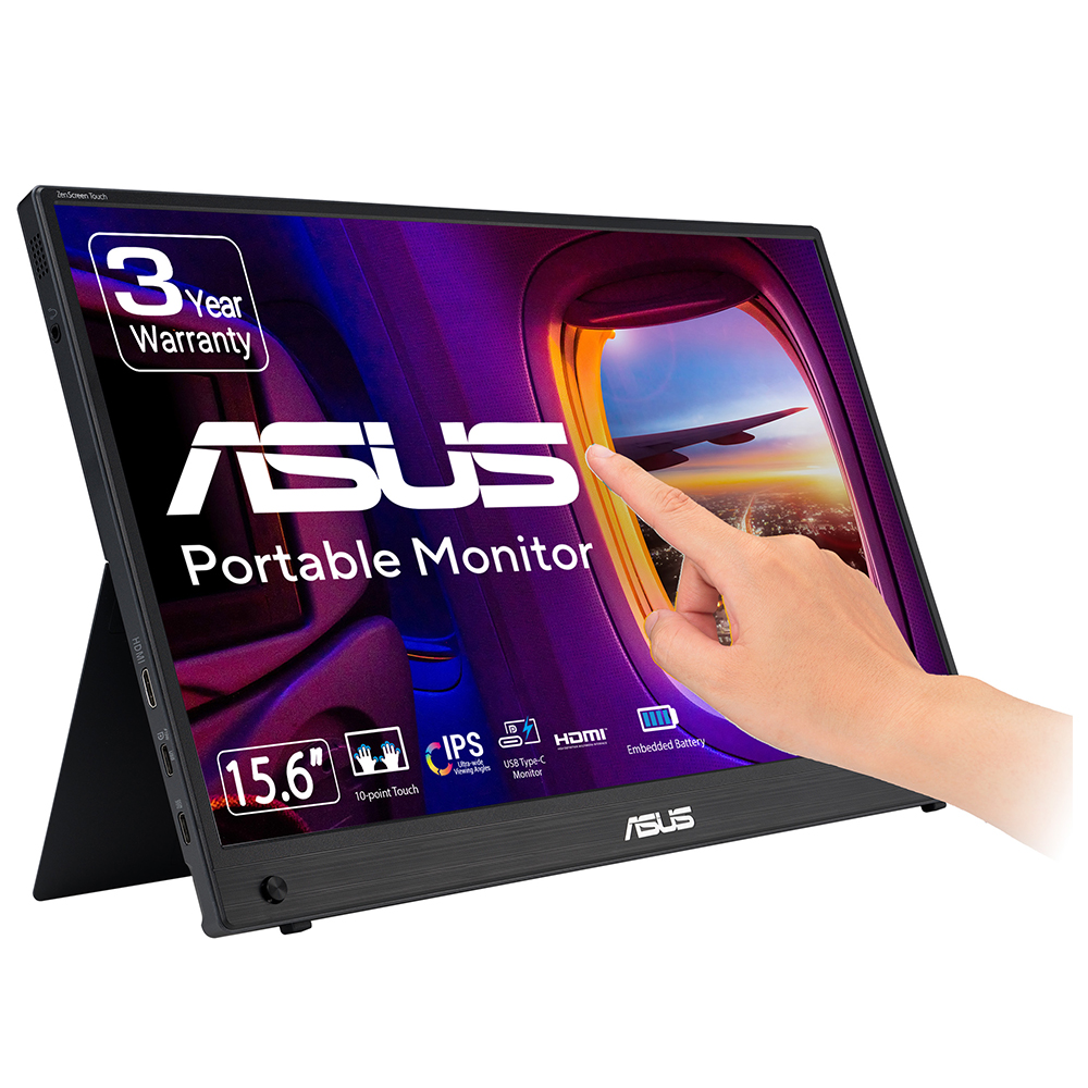 ASUS ZenScreen MB16AMTR 15.6 IPS 1920x1080 5ms 60Hz 250cd Mini-HDMI USB-C Hoparlör YOK 3YIL 10 PARMAK DOKUNMATIK  DAHILI BATARYA  USB-C TO A ADAPTOR  EYECARE TAŞINABİLİR USB MONİTÖR
