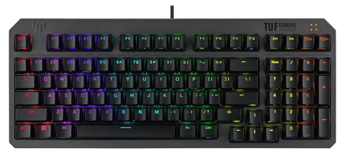 ASUS TUF GAMING K3 RED SWITCH/ABS/TR GEN II KOMPAKT 97 TÜRKÇE TUŞ DİZİLİMİ, OPTİK-MEKANİK RGB ANAHTARLAR, SES AZALTICI KÖPÜK, IP57 SU GEÇİRMEZLİK, ÇIKARILABİLİR ÜST PLAKA VE AURA SYNC
