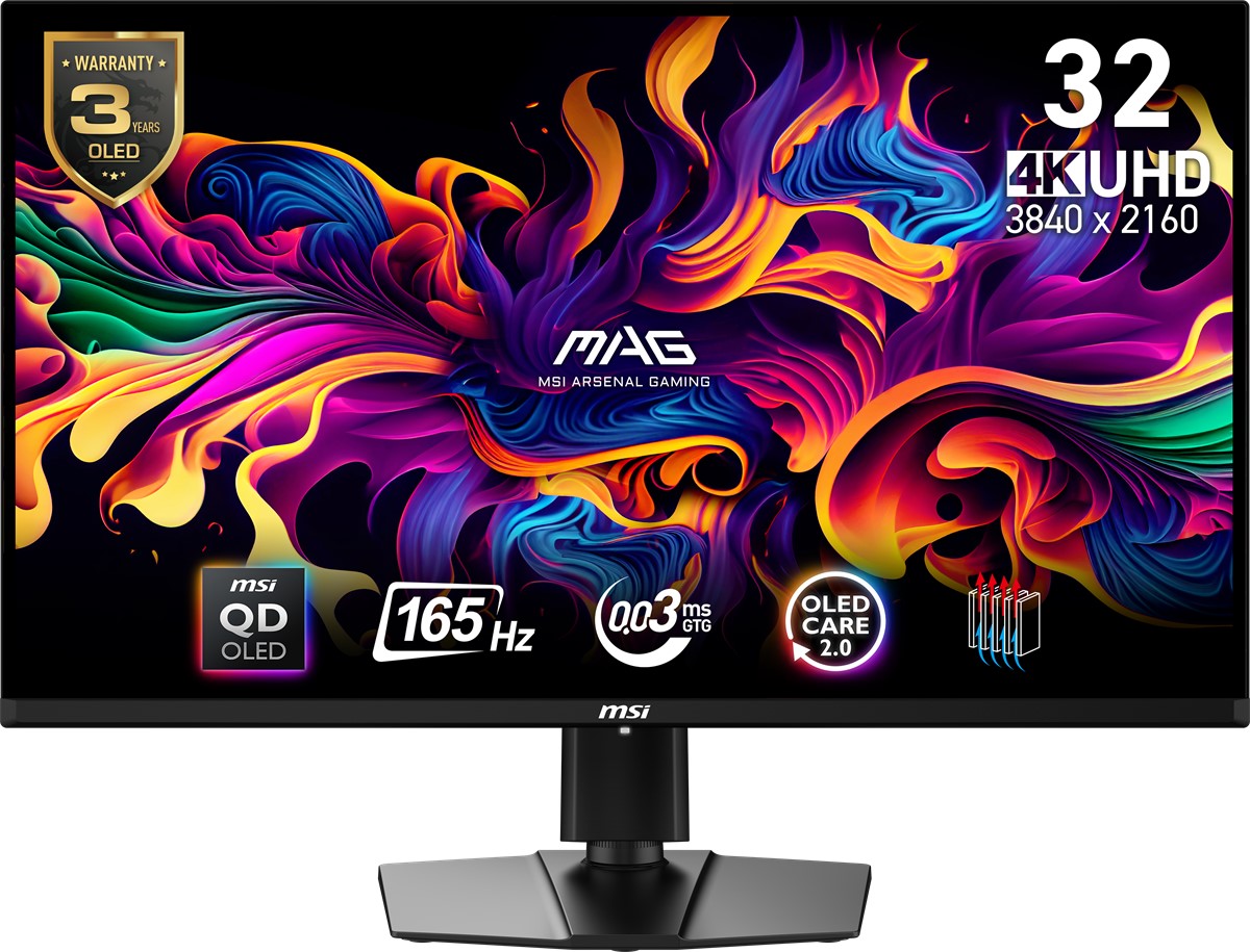 MSI 31.5 MAG 321UP QD-OLED 3840x2160 (UHD) 16:9 FLAT QD-OLED 165Hz 0.03MS GTG FREESYNC PREMIUM PRO GAMING MONITOR
