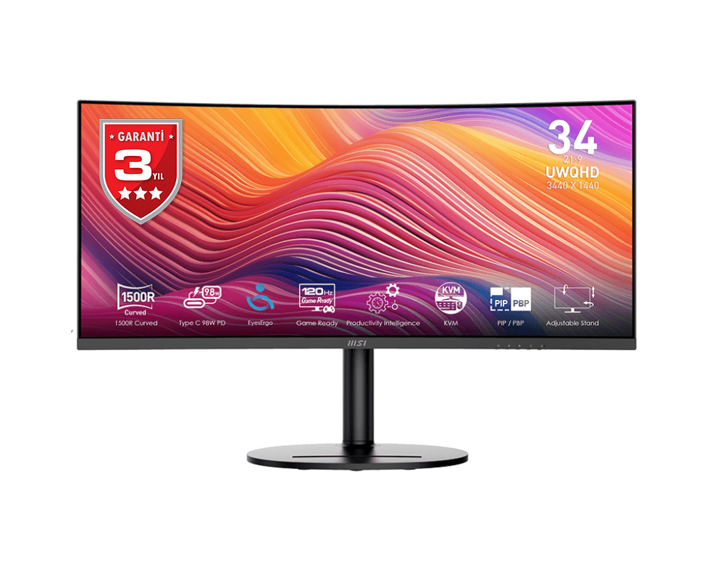 MSI 34 MODERN MD342CQP 3440x1440 (UWQHD) CURVE 1500R VA 120HZ 1MS ADAPTIVE-SYNC TYPE-C MONITOR