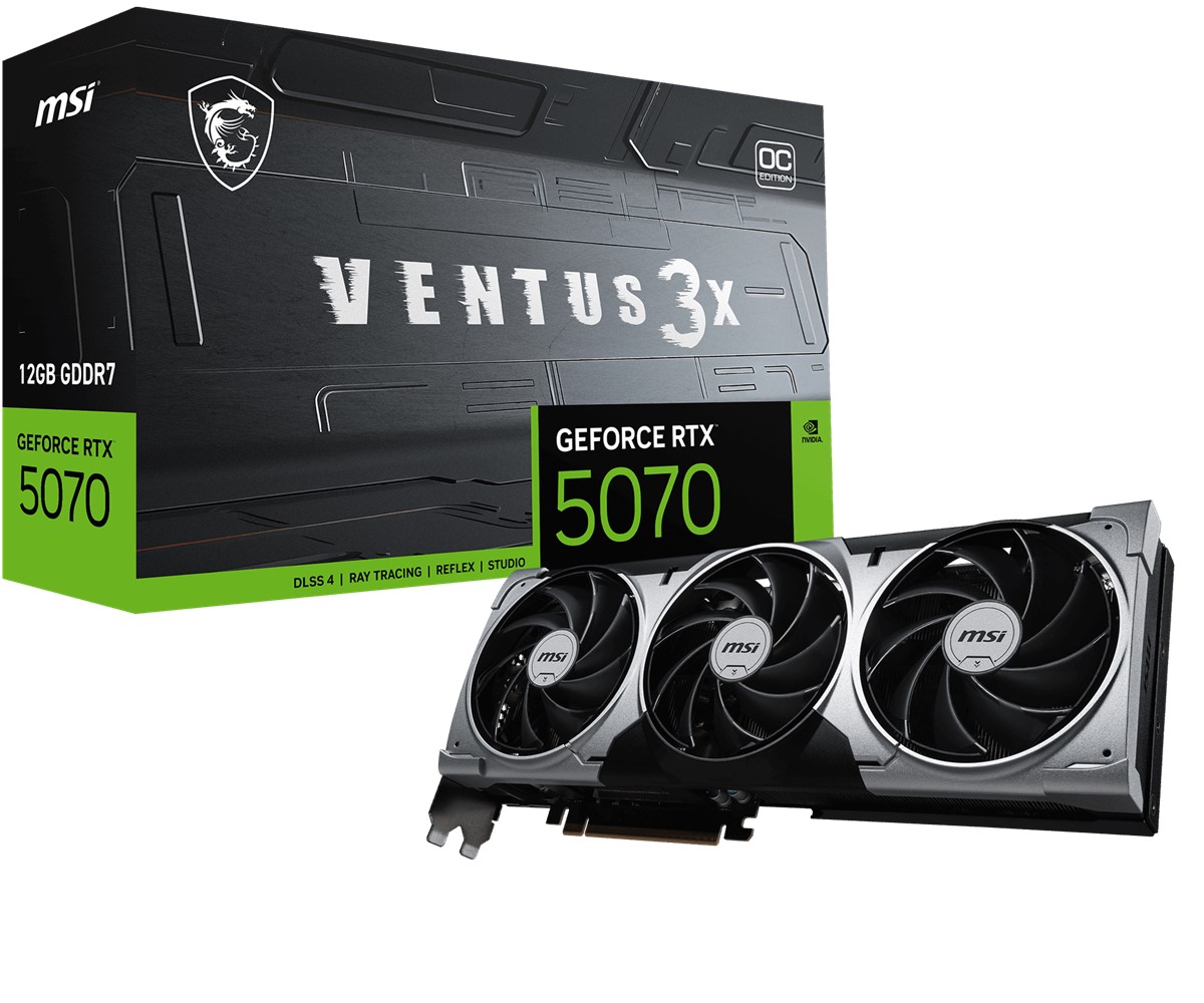 MSI VGA GEFORCE RTX 5070 12G VENTUS 3X OC RTX5070 12GB GDRR7 192B DX12 PCIE 5.0 X16 (3XDP 1XHDMI)
