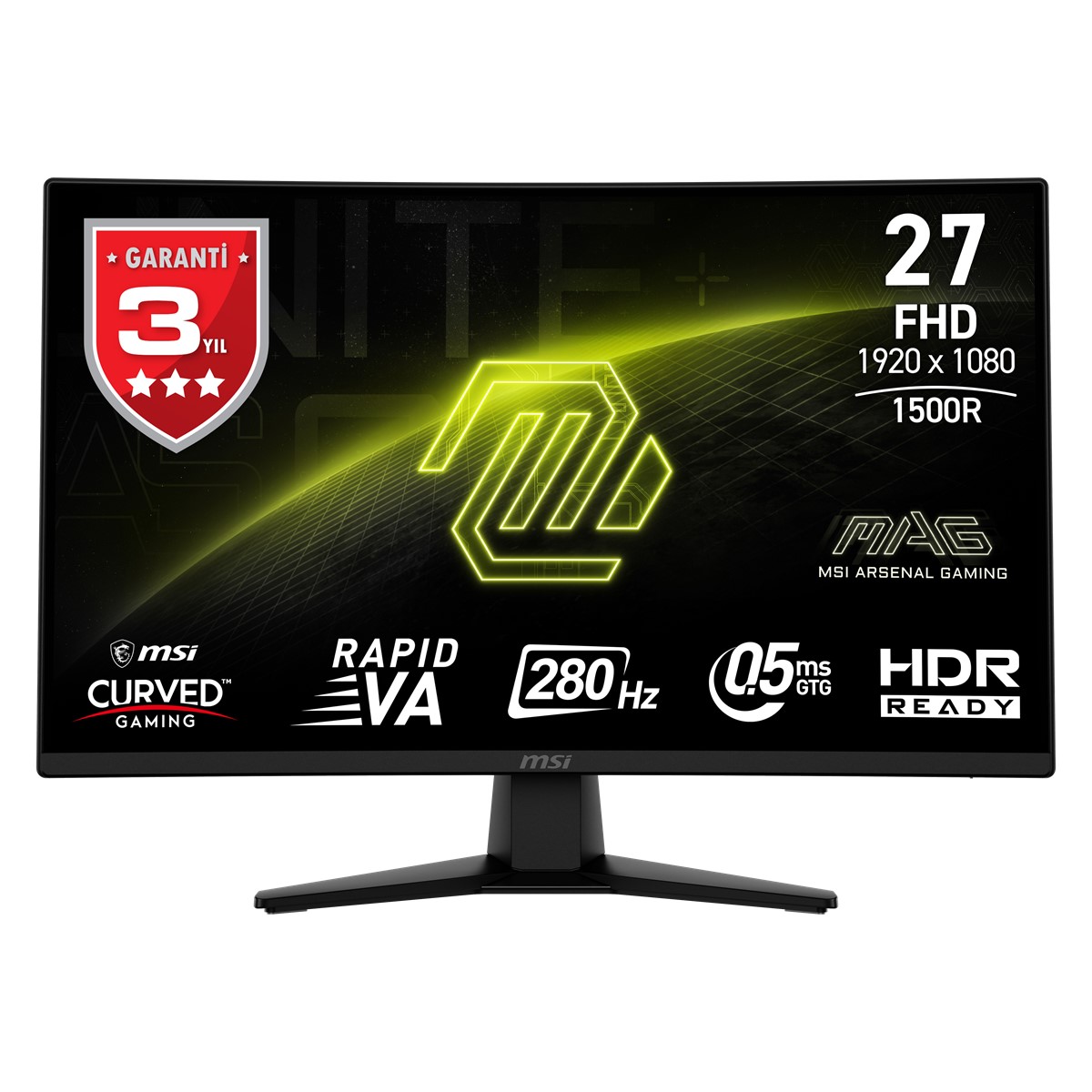 MSI 27 MAG 274CXF 1920x1080 (FHD) CURVE 1500R VA 280HZ 0.5MS (GTG) ADAPTIVE-SYNC SIYAH GAMING MONITOR
