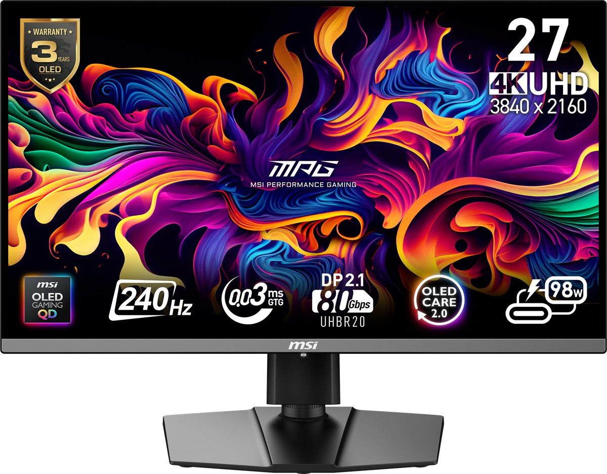 MSI 26.5 MPG 272URX 3840x2160 (UHD) 16:9 CURVE QD-OLED 240 HZ 0.03MS G-SYNC COMPATIBLE GAMING MONITOR