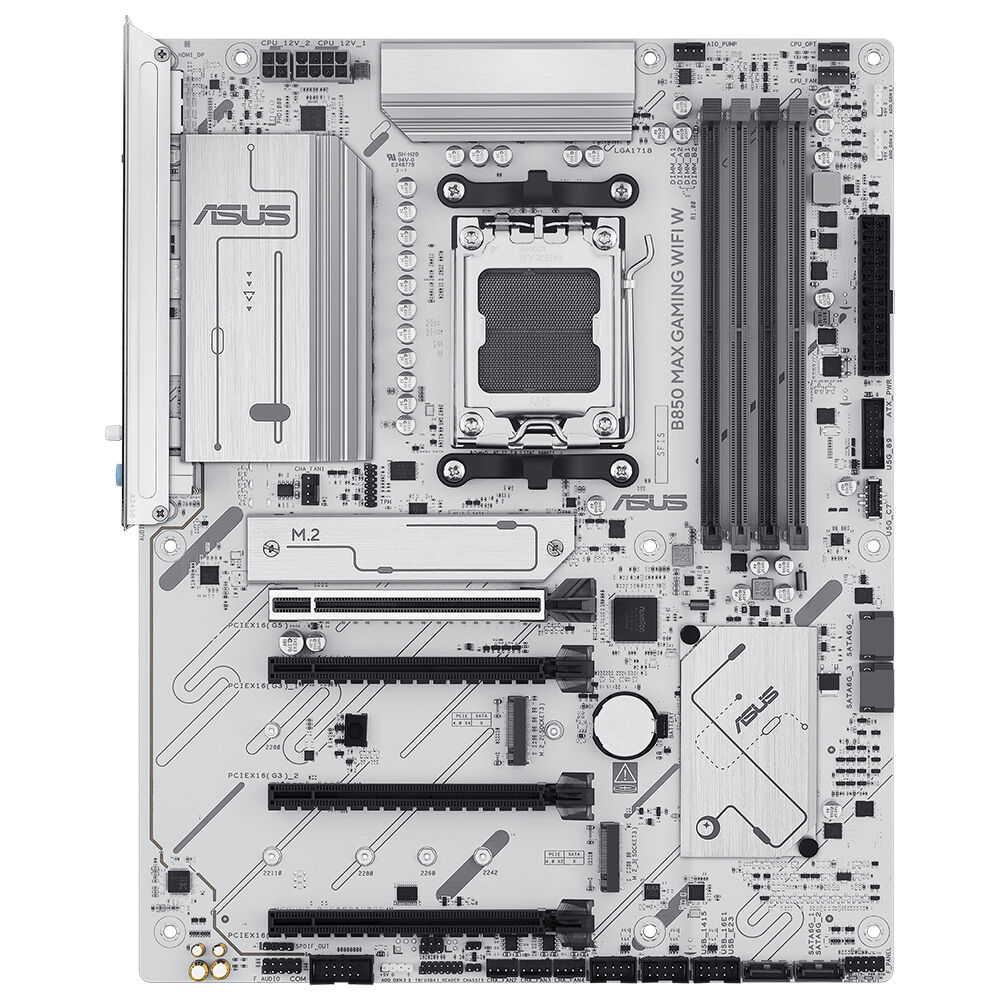 ASUS B850 MAX GAMING WIFI W AMD B850 AM5 DDR5 8000 DP HDMI 3X M2 USB3.2 WİFİ 6E + BT AURA RGB 2.5GBİT LAN ATX 256GB’A KADAR RAM DESTEĞİ 8+2+1 GÜÇ AŞAMALARI 1XGEN5 M.2 ADVANCED AI PC-READY