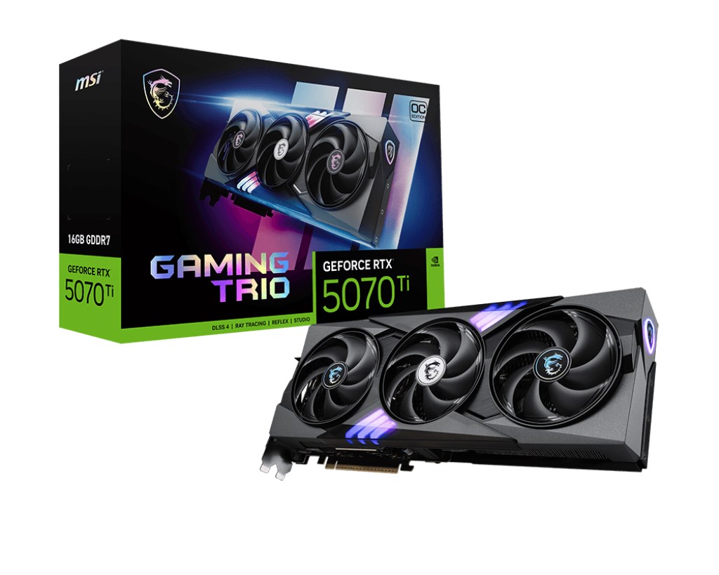 MSI VGA GEFORCE RTX 5070 TI 16G GAMING TRIO OC RTX5070TI 16GB GDRR7 256 B DX12 PCIE 5.0 X16 (3XDP 1XHDMI)