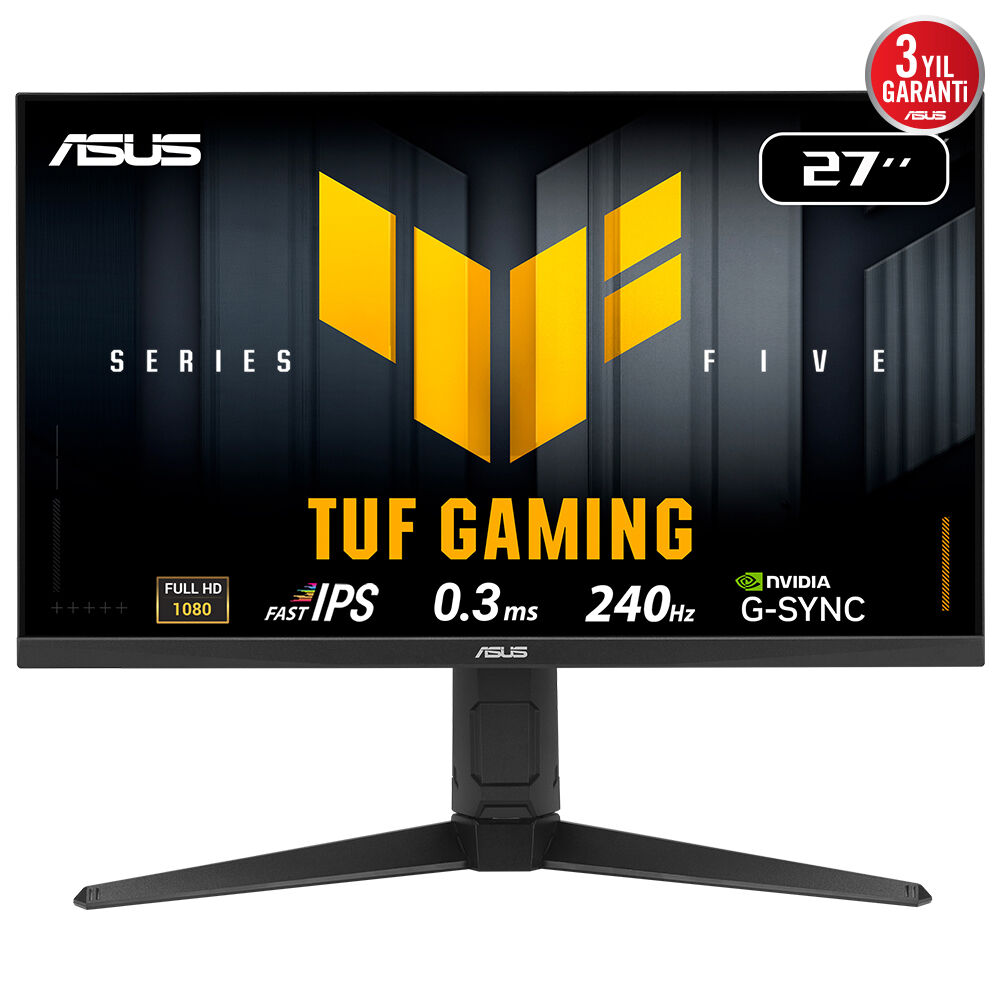 ASUS TUF GAMING VG279QML5A 27 Fast IPS 1920x1080 0.3ms 240Hz 350cd DP HDMI Hoparlör VESA 3YIL ELMB SYNC  99% sRGB  Gaming AI  YÜKSEKLİK AYARLI MONİTÖR