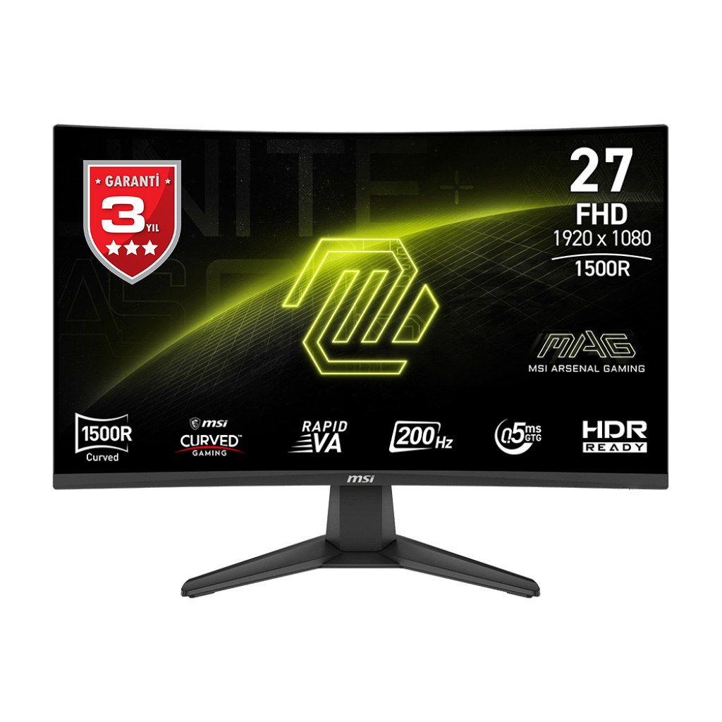 MSI 27 MAG 276CF E20 1920x1080 (FHD) 16:9 CURVE 1500R RAPID VA 200HZ 0.5MS FREESYNC PREMIUM GAMING MONITOR