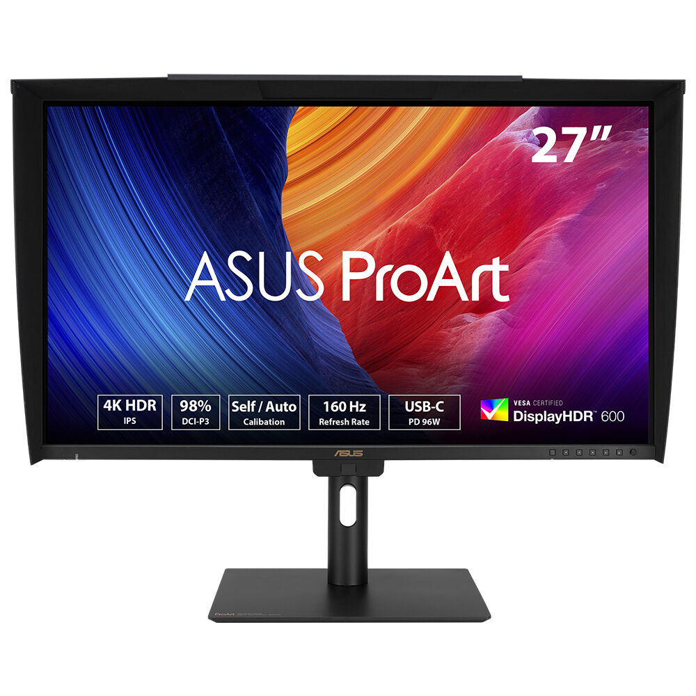 ASUS ProArt PA27UCGE 27 4K IPS 3840x2160 1ms 160Hz 600cd DP HDMI USB-C Hoparlör VESA 3YIL 98% DCI-P3  DONANIMSAL KALİBRASYON  HDR-10  HLG  Auto KVM PD 96W PIVOT MONİTÖR