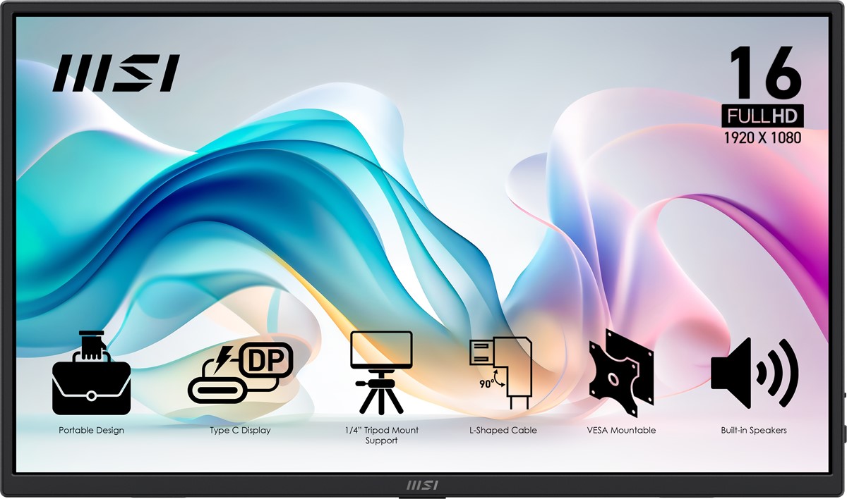 MSI 15.6 PRO MP165 E6 1920x1080 (FHD) 16:9 FLAT IPS 60HZ 4MS PORTATIF MONITOR