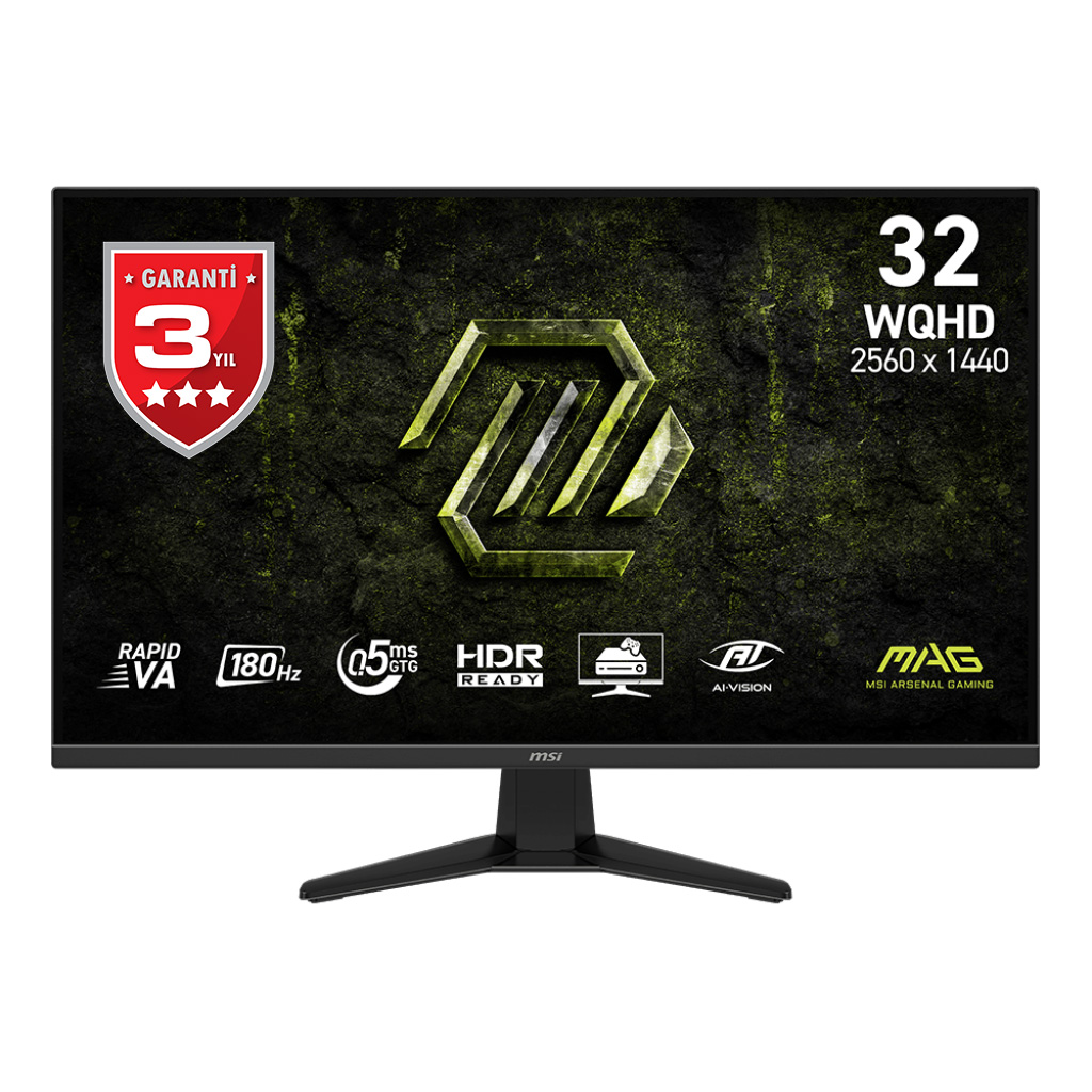 MSI 31.5 MAG 325QF E18V 2560x1440 (WQHD) 16:9 FLAT RAPID VA 180HZ 0.5ms (Min.) ADAPTIVE-SYNC GAMING MONITOR