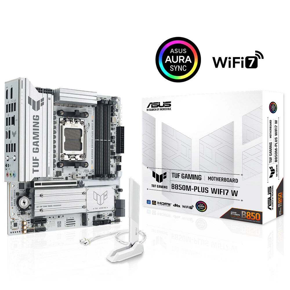 ASUS TUF GAMING B850M-PLUS WIFI7 W AMD B850 AM5 DDR5 8000 DP HDMI 3X M2 USB3.2 GEN 2X2 WİFİ 7 + BT AURA RGB 2.5GBİT LAN MATX 14+2+1 GÜÇ AŞAMALARI 1XGEN5 M.2 READY FOR ADVANCED AI PC