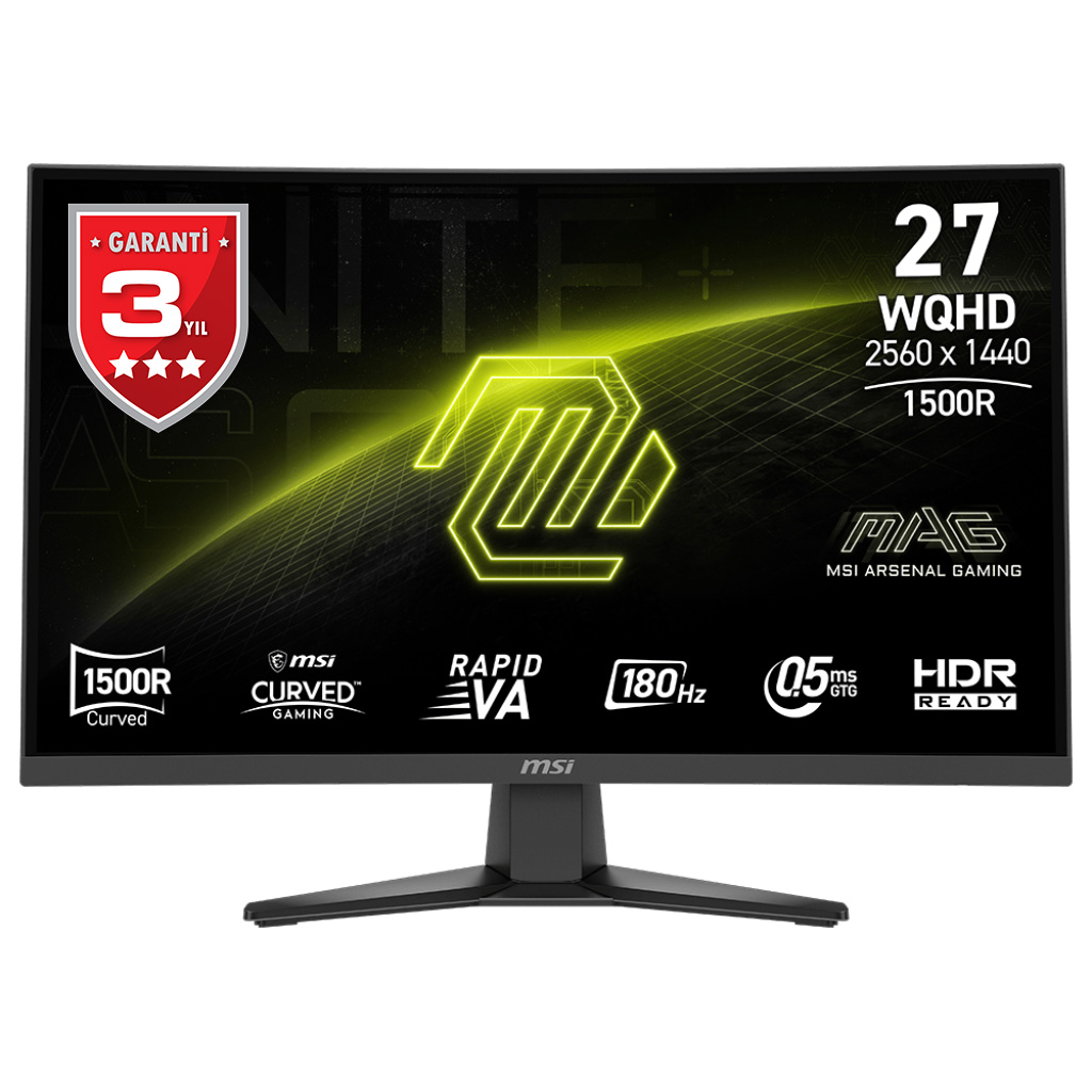 MSI 27 MAG 275CQF E18 2560x1440 (WQHD)  CURVE 1500R RAPID VA 180HZ 0.5MS FREESYNC GAMING MONITOR