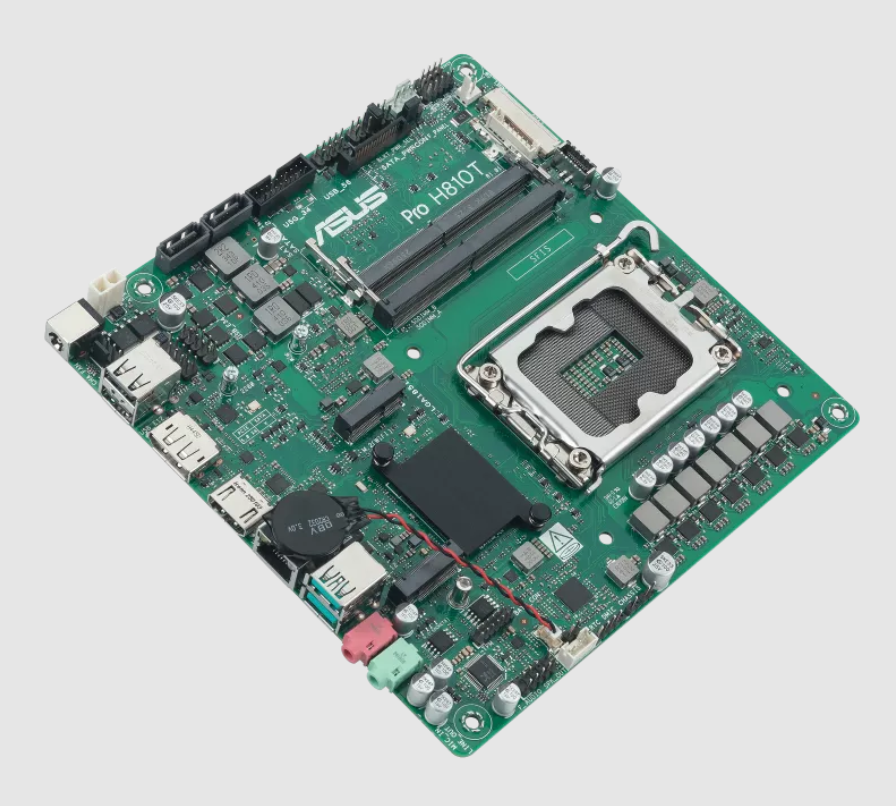 ASUS PRO H810T-CSM INTEL H810 LGA1851 DDR5 6400 DP HDMI M2 USB3.2 THIN MINI ITX 1XGEN5 M.2 LVDS BAĞLANTI ASUS CONTROL CENTER EXPRESS LISANSI!