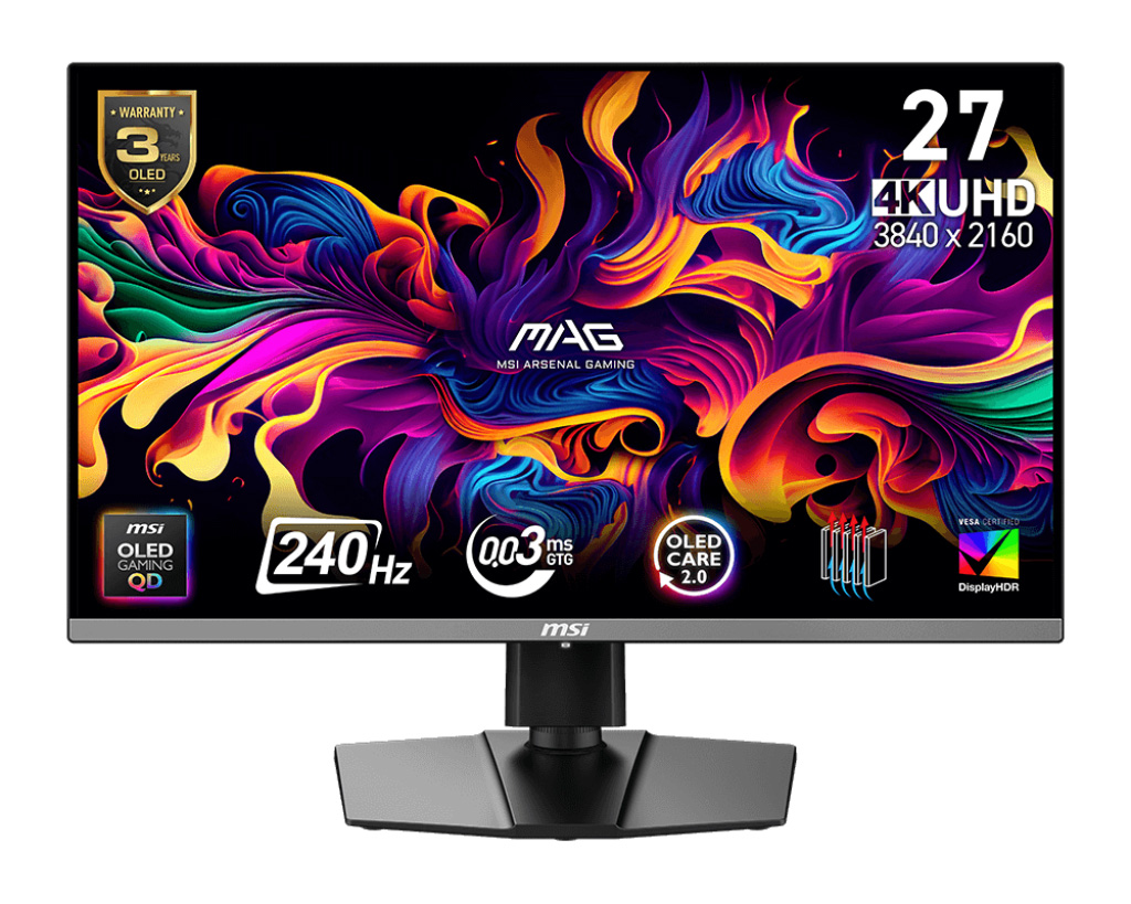 MSI 26.5 MAG 272UP QD-OLED X24 3840x2160 (UHD) 16:9 FLAT QD-OLED 240HZ 0.03MS GAMING MONITOR