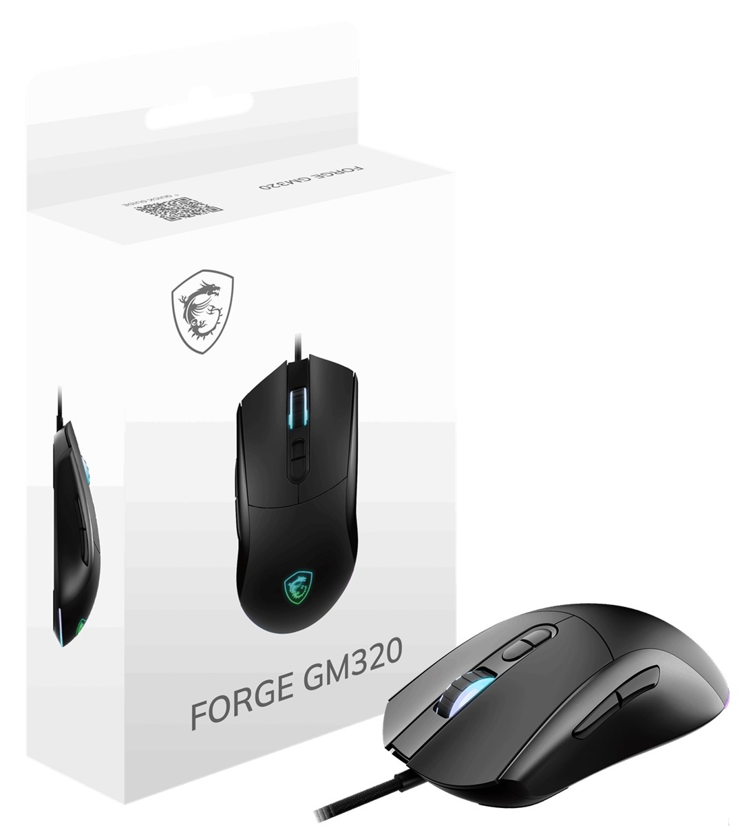 MSI GG FORGE GM320 GAMING MOUSE MAX 12800 DPI 1KHz 126GR 1,5m KABLO OPTIK SENSOR MICRO SWITCH RGB LED OYUNCU FARESI