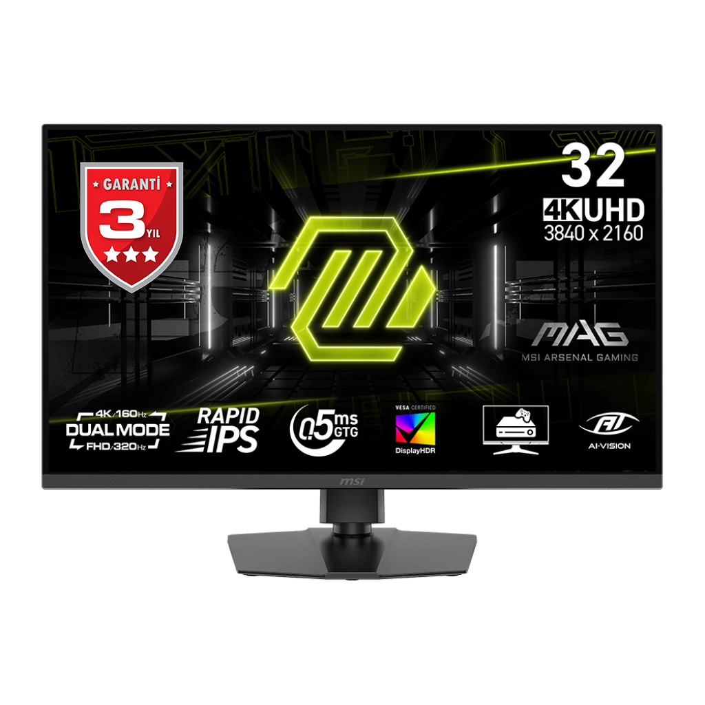 MSI 31.5 MAG 322URDF E16 3840x2160 (UHD) 16:09 FLAT RAPID IPS 160HZ 0.5MS (Min) FREESYNC PREMIUM GAMING MONITOR