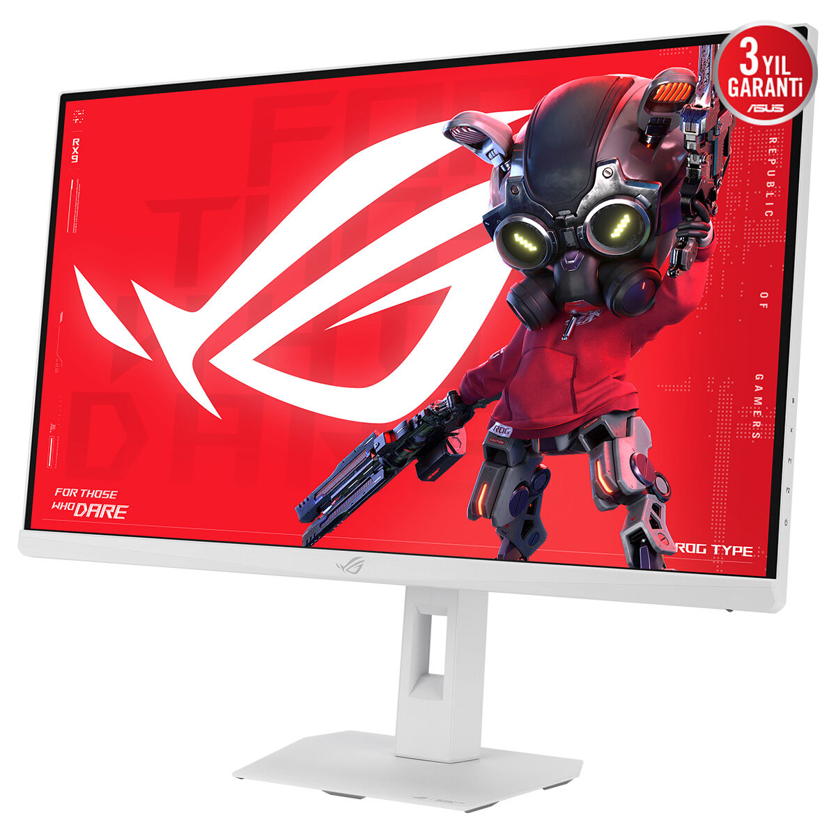 ASUS ROG STRIX XG27ACMES-W 27 GAMING BEYAZ FAST IPS 2K FREESYNC VE G-SYNC UYUMLU 2560x1440 0.3ms 255Hz 350cd DP HDMI USB-C YOK VESA 3YIL ELMB  HDR 400  PİVOT USB-C PD15W MONİTÖR
