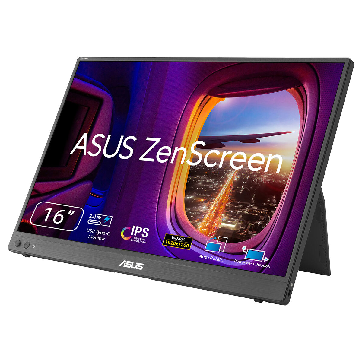 ASUS ZenScreen MB16FC 16 IPS 1920x1200 5ms 75Hz 300cd Mini-HDMI USB-C YOK YOK 3YIL  FLICKER-FREE DÜŞÜK MAVİ IŞIK TAŞINABİLİR MONİTÖR