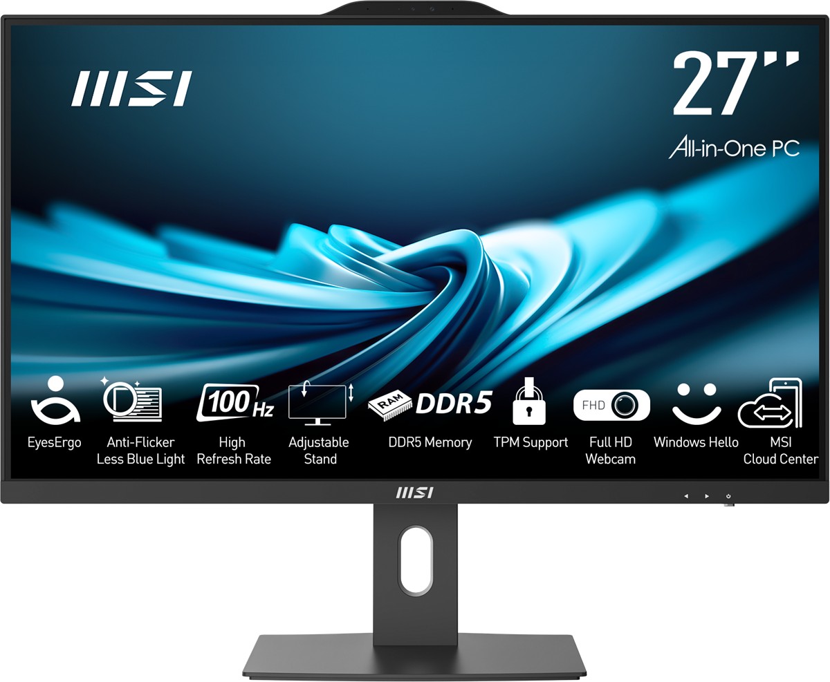 MSI PRO AP272P 14M-865XEU 27 FHD (1920X1080) I7-14700 16GB DDR5 1TB SSD FDOS SIYAH AIO PC