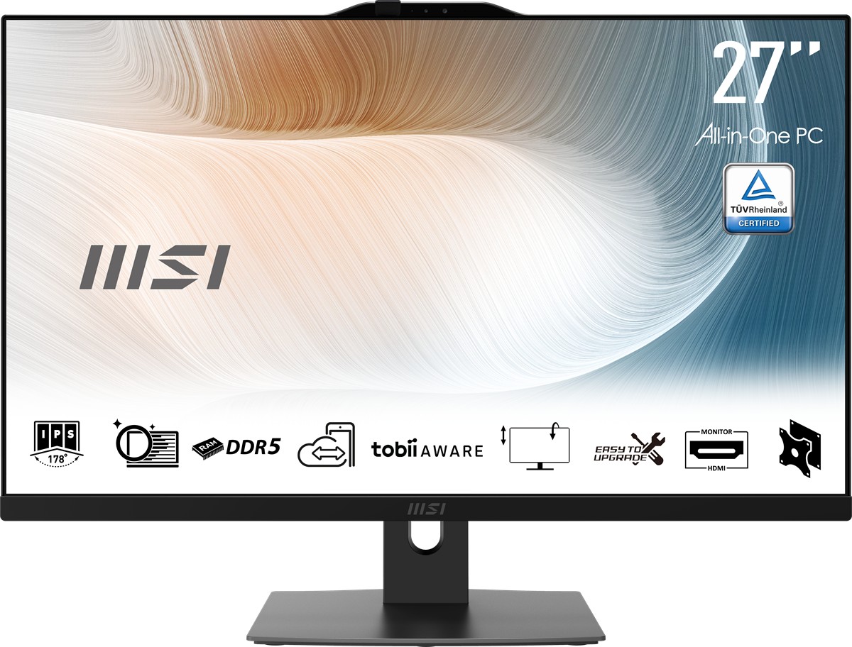 MSI MODERN AM272P 1M-1293XEU 27 FHD 16:9 (1920X1080) CORE 5 120U 16GB DDR5 512GB SSD FDOS SIYAH AIO PC