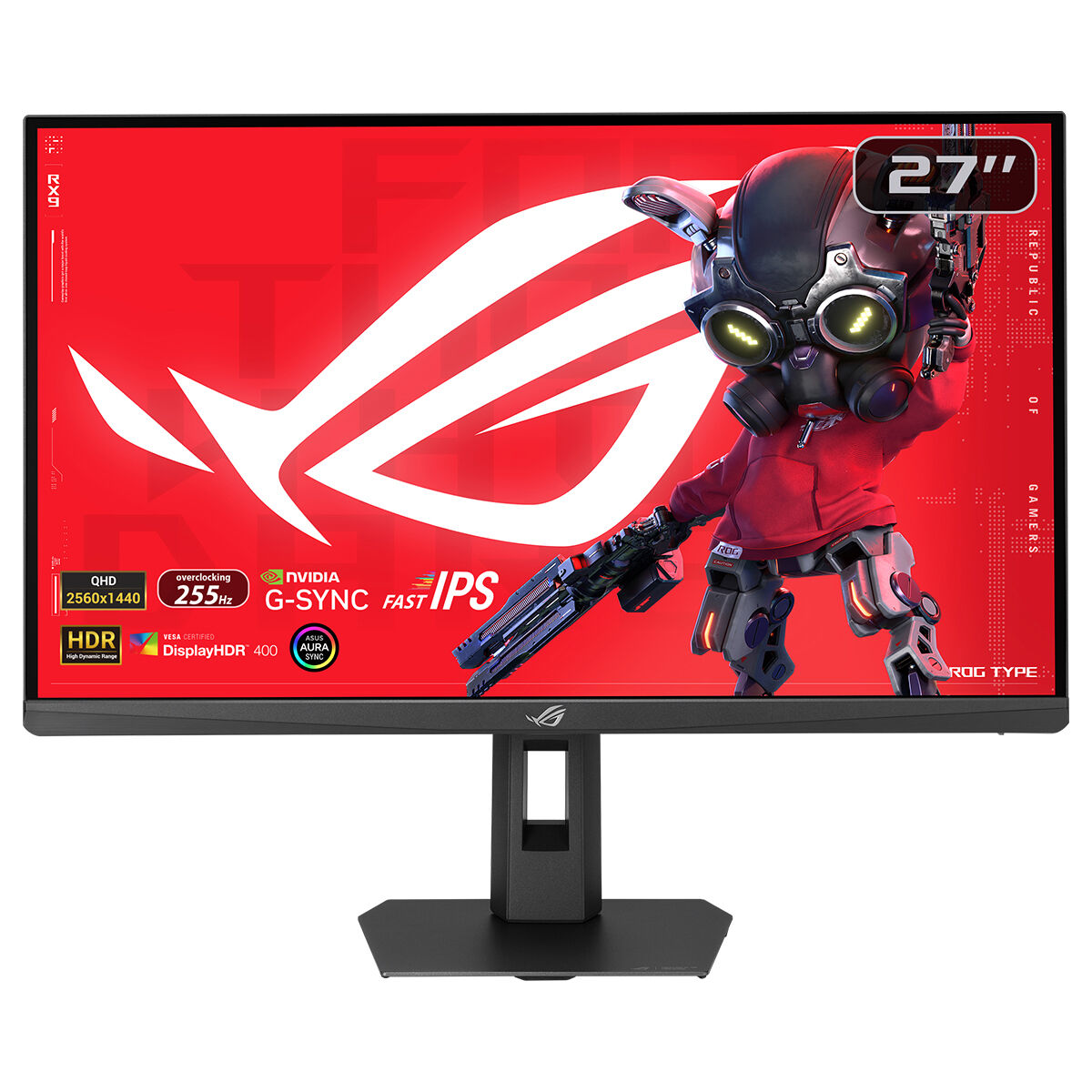 ASUS ROG STRIX XG27ACMES 27 GAMING FAST IPS 2K FREESYNC VE G-SYNC UYUMLU 2560x1440 0.3ms 255Hz 350cd DP HDMI USB-C YOK VESA 3YIL ELMB  HDR 400  PİVOT USB-C PD15W MONİTÖR