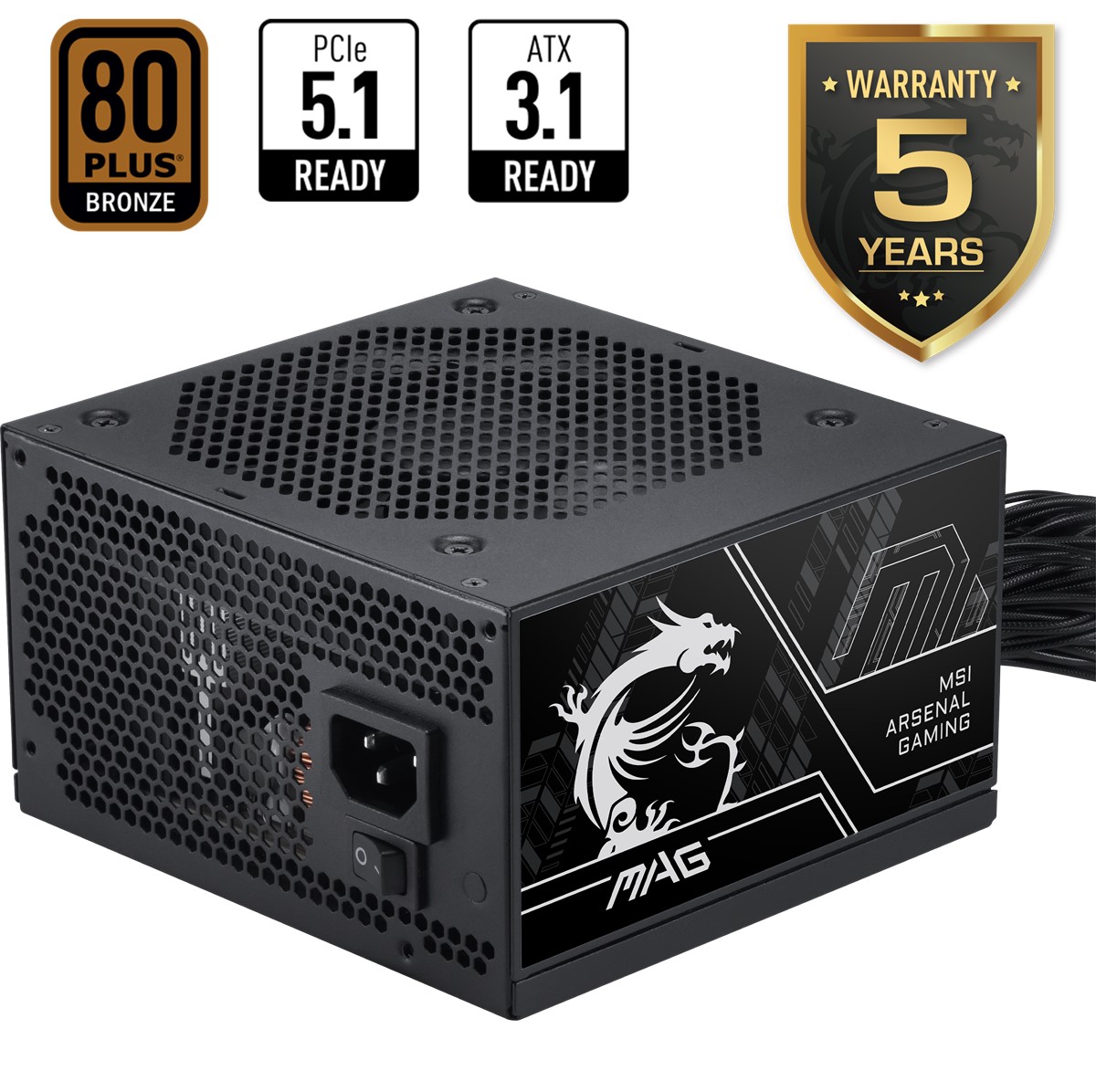 MSI MAG A750BN PCIE5 III 750W 80+ BRONZE  ATX 3.1 PCIE 5.1 POWER SUPPLY