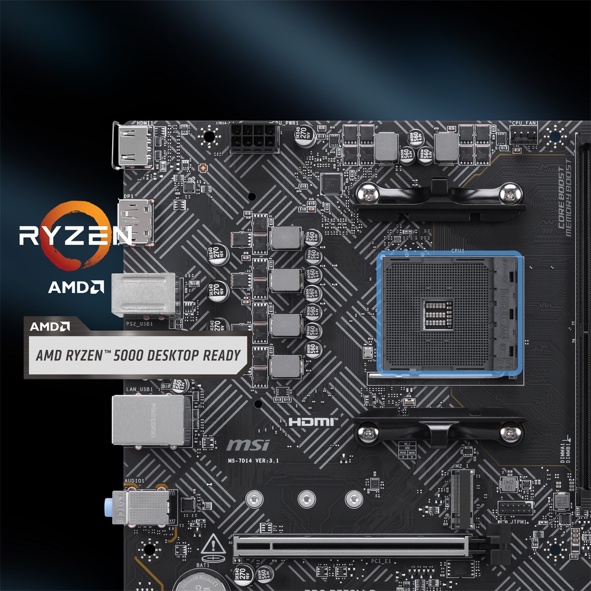 MSI MB PRO B550M-B AM4 DDR4 4600(OC) HDMI DP 2x M.2 USB 5Gbps mATX