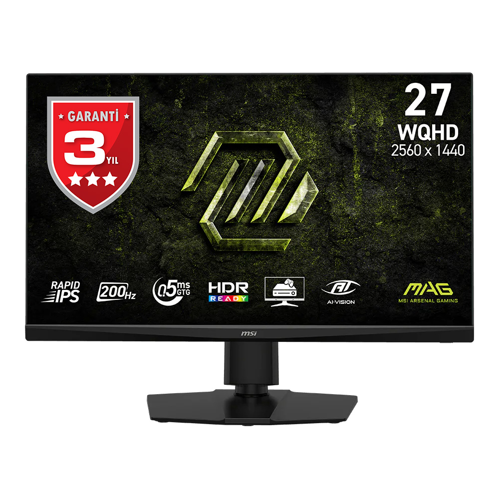MSI 27 MAG 272QPF E20 2560x1440 (WQHD) 16:9 FLAT RAPID IPS 200HZ 0.5MS (GtG Min) FREESYNC PREMIUM PIVOT GAMING MONITOR