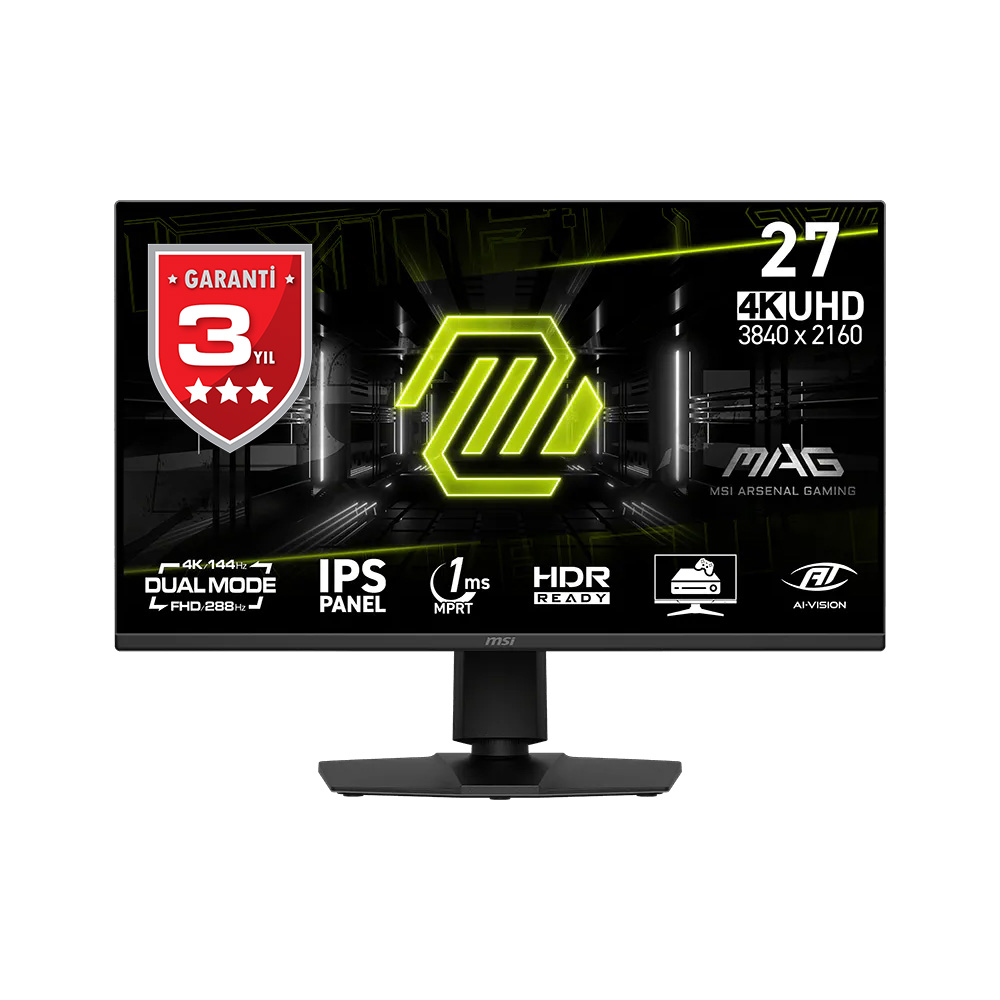 MSI 27 MAG 275UPD E14 3840x2160 (UHD) 16:9 FLAT IPS UHD 144HZ FHD 288HZ 1MS (MPRT) FREESYNC PREMIUM PIVOT GAMING MONITOR
