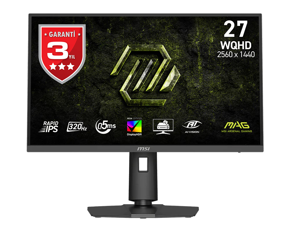 MSI 27 MAG 274QPF X32 2560x1440 (WQHD) 16:9 FLAT RAPID IPS 320HZ 0.5MS (GtG Min.) ADAPTIVE-SYNC PIVOT GAMING MONITOR