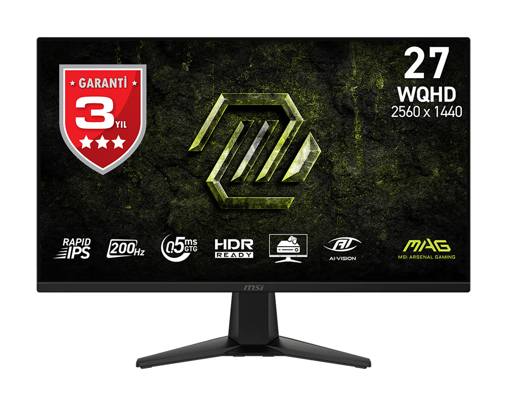 MSI 27 MAG 275QF E20 2560x1440 (WQHD) 16:9 FLAT RAPID IPS 200HZ 0.5MS (GtG Min.) FREESYNC PREMIUM GAMING MONITOR