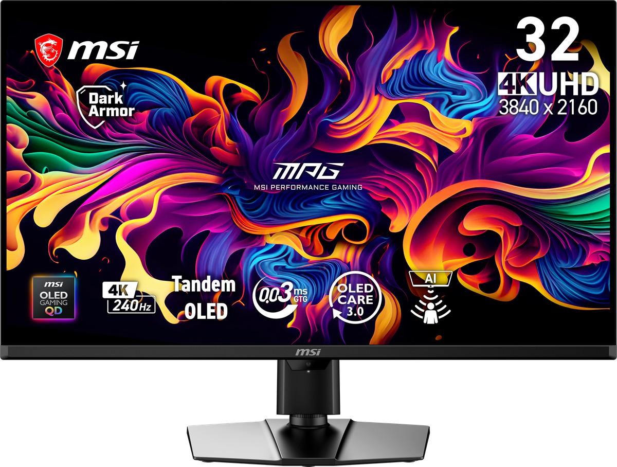 MSI 31.5 MPG 322UR QD-OLED X24 3840x2160 (UHD) 16:9 FLAT QD-OLED 240HZ 0.03MS FREESYNC PREMIUM PRO GAMING MONITOR