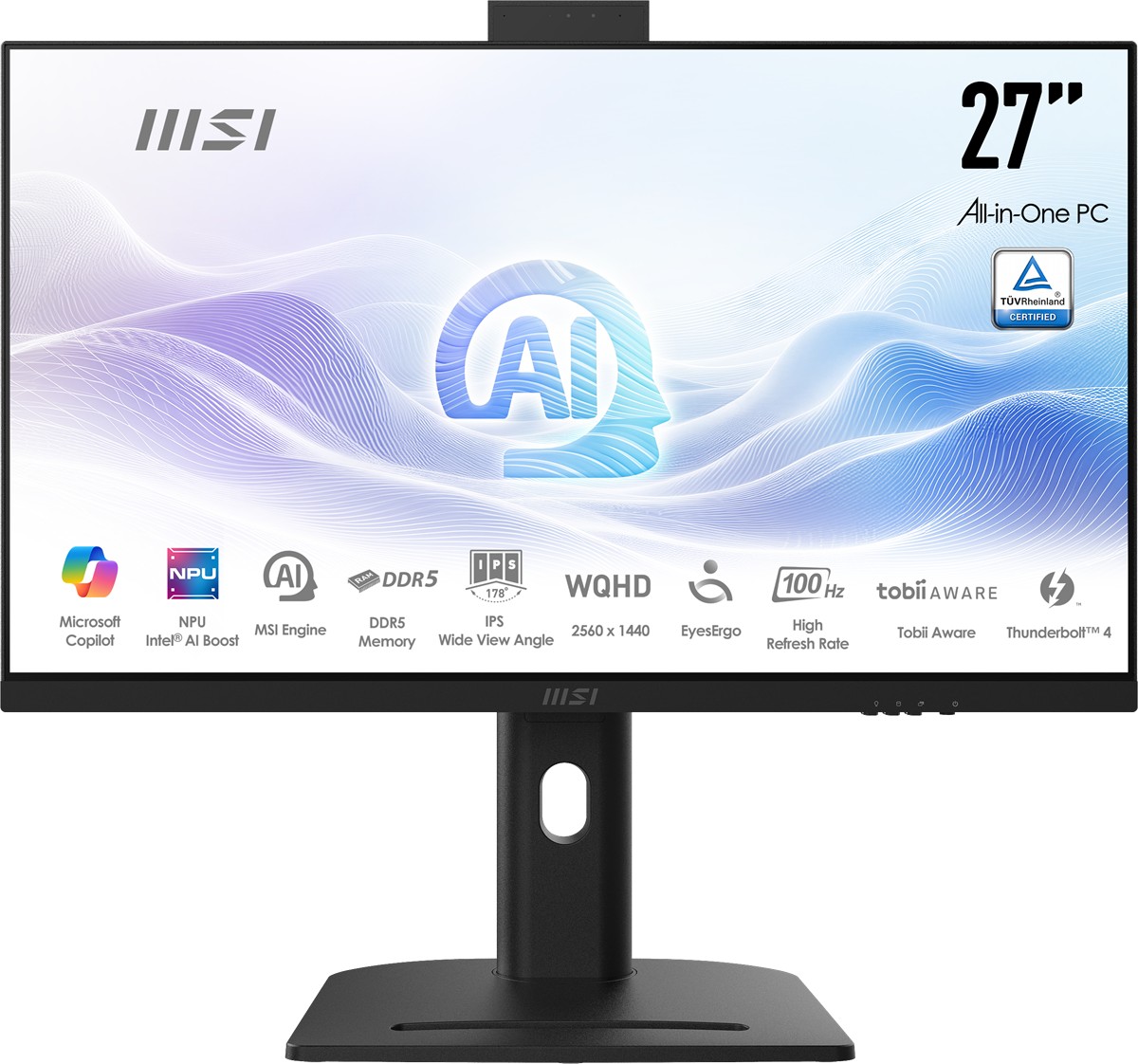 MSI MODERN AM273QP AI 1UM-430XEU 27 WQHD 16:9 (2560X1440) ULTRA 5 125H 16GB DDR5 512GB SSD FDOS SIYAH AIO PC