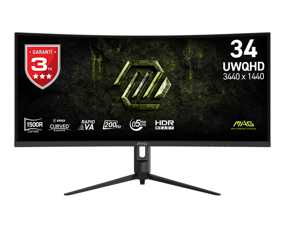 MSI 34 MAG 342CQRF E20 3440x1440 (UWQHD) 21:9 CURVE 1500R RAPID VA 200HZ 0.5MS (GtG, Min.) FREESYNC PREMIUM GAMING MONITOR