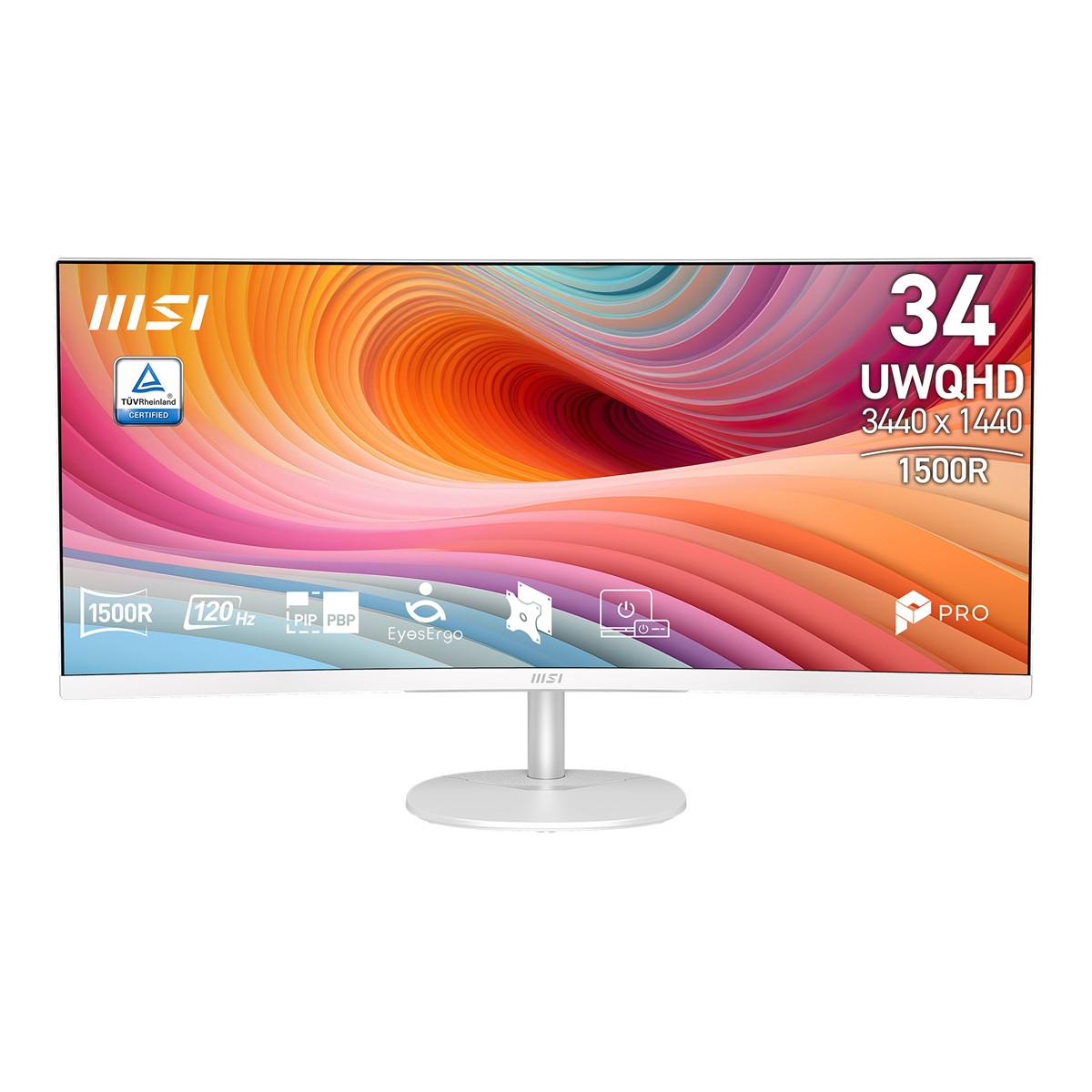 MSI 34 PRO MP341CQW E12 3440x1440 16:9 CURVE 1500R VA 120HZ 1MS (MPRT) FREESYNC PREMIUM BEYAZ MONITOR