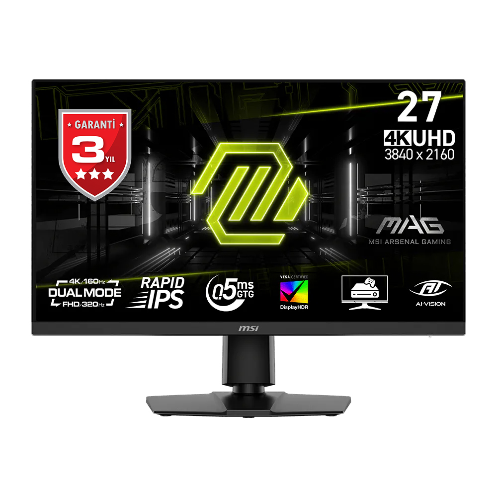 MSI 27 MAG 272URDF E16 3840x2160 (UHD) 16:9 FLAT RAPID IPS 160HZ 0.5MS (GtG Min.) FREESYNC PREMIUM PIVOT GAMING MONITOR