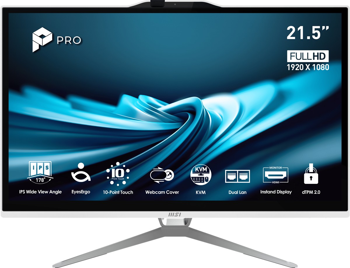 MSI PRO AP222T 14MA-614EU 21.5 FHD 16:9 (1920X1080) I3-14100 8GB DDR5 512GB SSD W11 DOKUNMATIK BEYAZ AIO PC